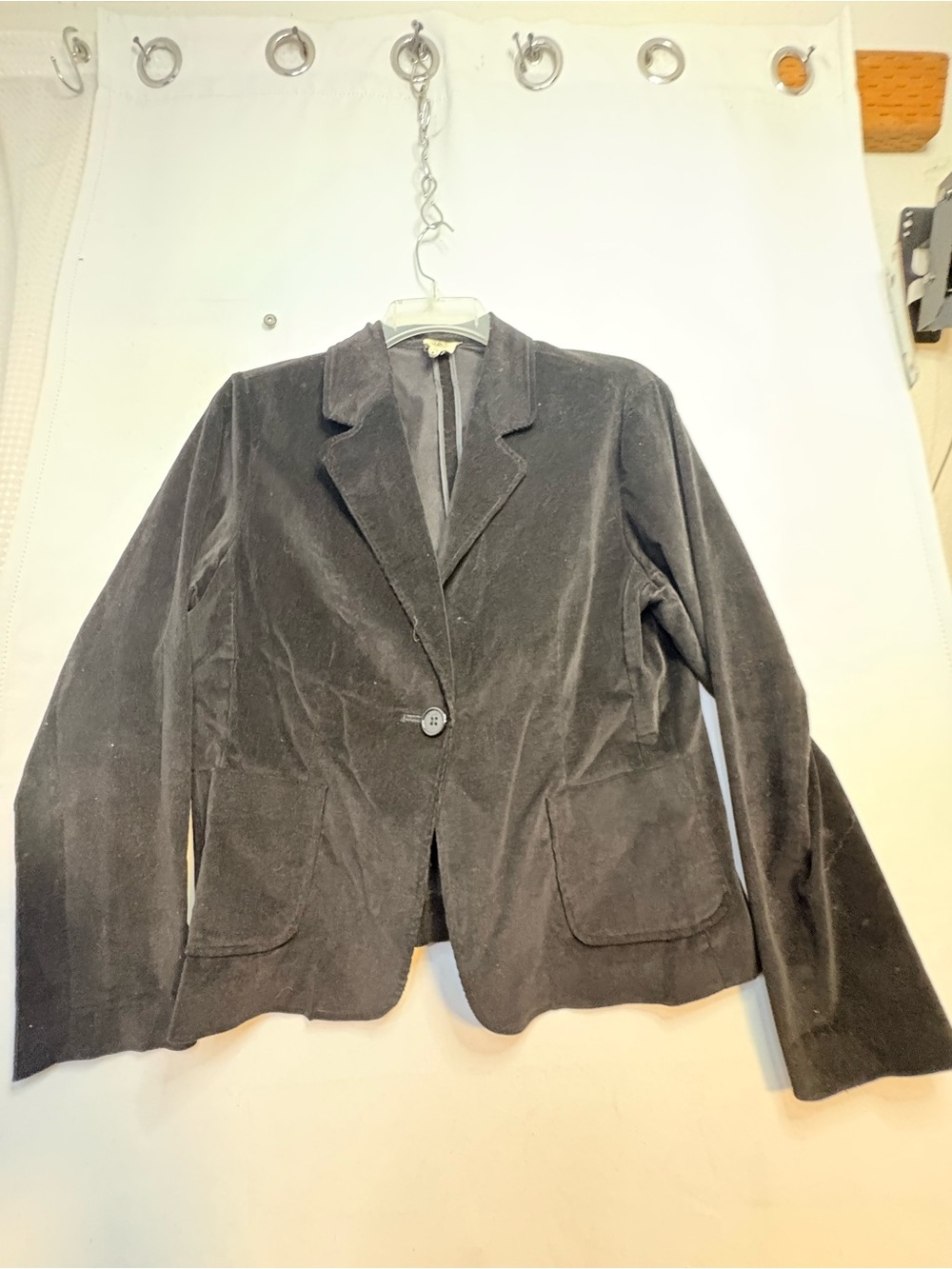 Cambridge Dry Goods Black Corduroy Single-Button Blazer